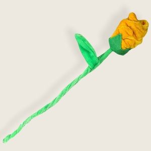 Toy Factory Stuffed Plush Single Yellow Rose Valentine’s Friendship Day Birthday